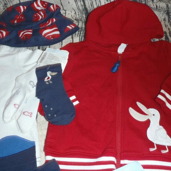 Gymboree Pelican Catch 12-18 Month Shorts Shirt Socks Size 04 Shoes Outfit NWT - Picture 2 of 7